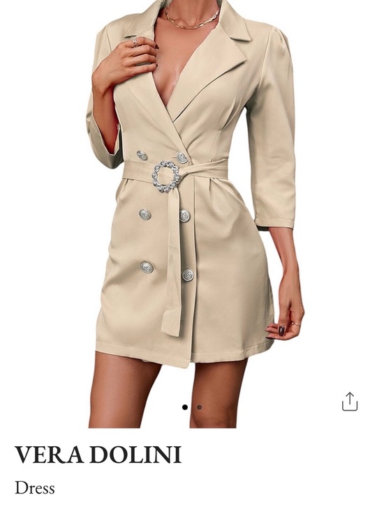 Dresses & Skirts - Beige Blazer Dress with Belt